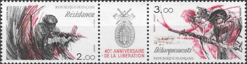Potovn znmky Francie 1984 Osvobozen, 40. vro Mi# 2444-45