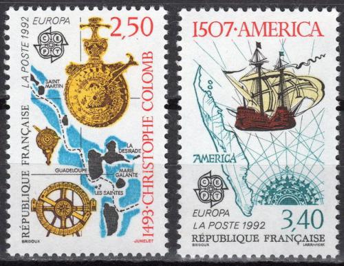 Poštovní známky Francie 1992 Evropa CEPT, objevení Ameriky Mi# 2899-2900 Kat 4.50€