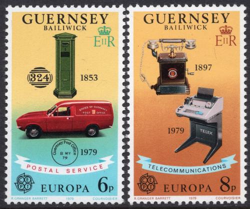 Potovn znmky Guernsey 1979 Evropa CEPT, historie poty Mi# 189-90 - zvtit obrzek