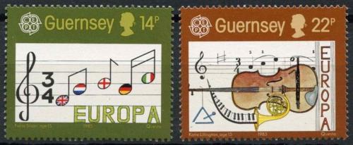 Poštovní známky Guernsey 1985 Evropa CEPT, rok hudby Mi# 322-23
