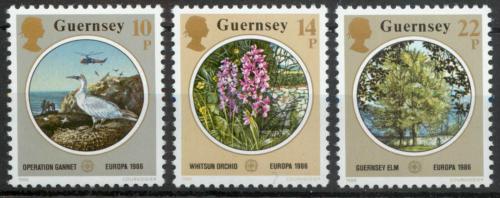 Poštovní známky Guernsey 1986 Evropa CEPT, ochrana pøírody Mi# 358-60