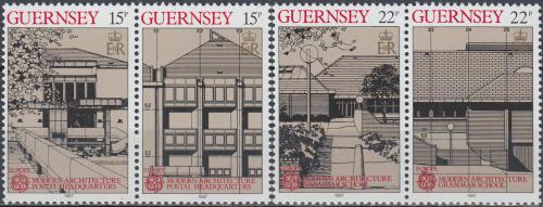 Poštovní známky Guernsey 1987 Evropa CEPT, moderní architektura Mi# 389-92