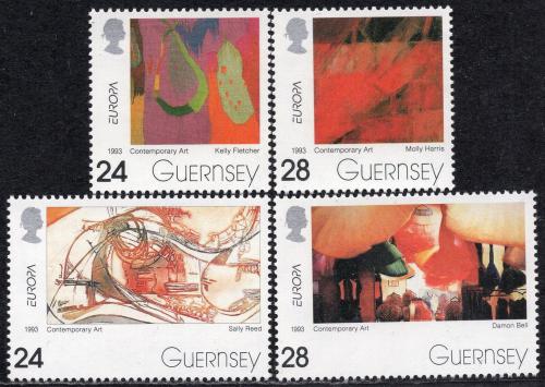Poštovní známky Guernsey 1993 Evropa CEPT, moderní umìní Mi# 608-11