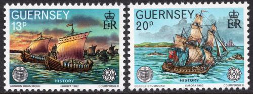 Poštovní známky Guernsey 1982 Evropa CEPT, historické události Mi# 246-47