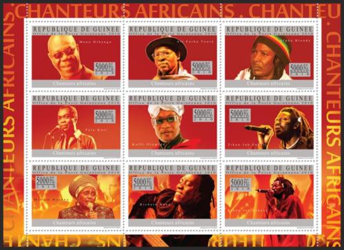 Poštovní známky Guinea 2010 Afriètí zpìváci Mi# 7279-87 Kat 18€
