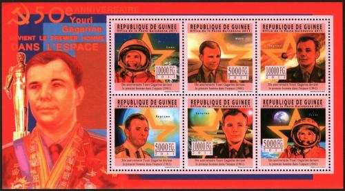 Potovn znmky Guinea 2011 Jurij Gagarin Mi# 8460-65 Kat 18