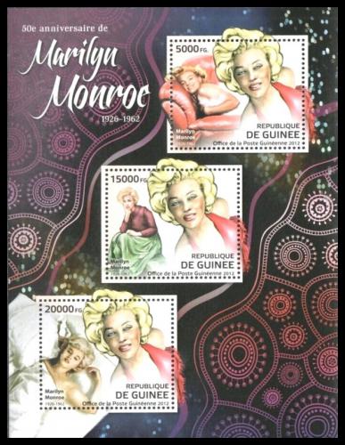 Potovn znmky Guinea 2012 Marilyn Monroe Mi# 9240-42 Kat 16 - zvtit obrzek