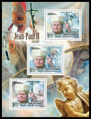 Potovn znmky Guinea 2012 Pape Jan Pavel II. Mi# 9268-70 Kat 16