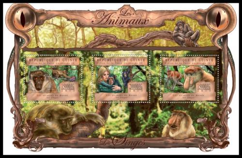 Poštovní známky Guinea 2013 Opice Mi# 9861-63 Kat 20€