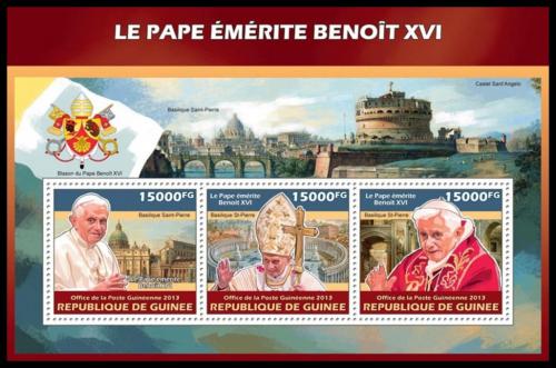 Potovn znmky Guinea 2013 Pape Benedikt XVI. Mi# 10185-87 Kat 18 - zvtit obrzek