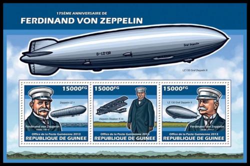 Potovn znmky Guinea 2013 Vzducholod, Zeppelin Mi# 10129-31 Kat 18 - zvtit obrzek