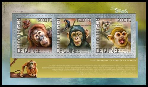 Potovn znmky Guinea 2014 Opice Mi# 10395-97 Kat 18