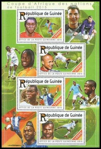 Potovn znmky Guinea 2015 Africk pohr ve fotbale Mi# 11149-52 Kat 16