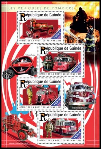 Poštovní známky Guinea 2015 Hasièská auta Mi# 11058-61 Kat 16€