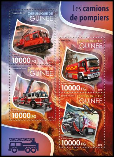 Poštovní známky Guinea 2015 Hasièská auta Mi# 11463-66 Kat 16€