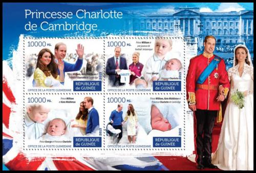Poštovní známky Guinea 2015 Princezna Charlotte Mi# 11268-71 Kat 16€