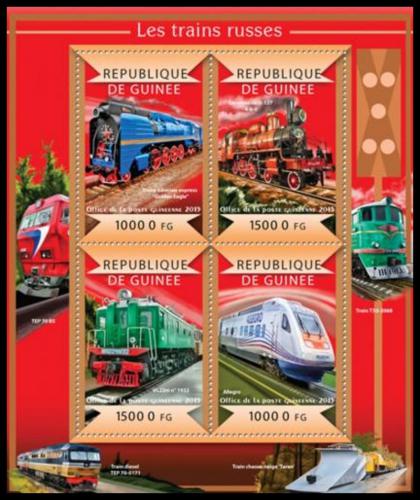 Poštovní známky Guinea 2015 Ruské lokomotivy Mi# 11012-15 Kat 20€