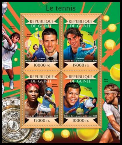 Poštovní známky Guinea 2015 Slavní tenisti Mi# 10982-85 Kat 20€