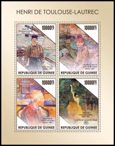 Potovn znmky Guinea 2015 Umn, Henri de Toulouse-Lautrec Mi# 11318-21 Kat 16