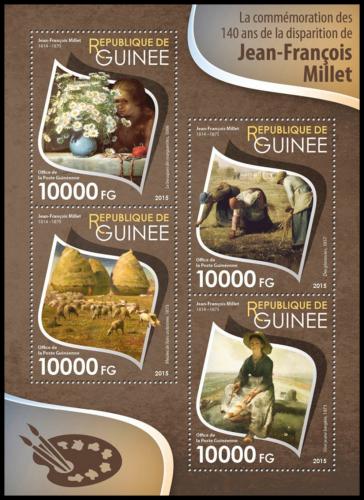 Potovn znmky Guinea 2015 Umn, Jean-Franois Millet Mi# 11498-11501 Kat 16