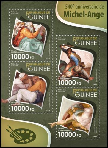 Potovn znmky Guinea 2015 Umn, Michelangelo Mi# 11488-91 Kat 16