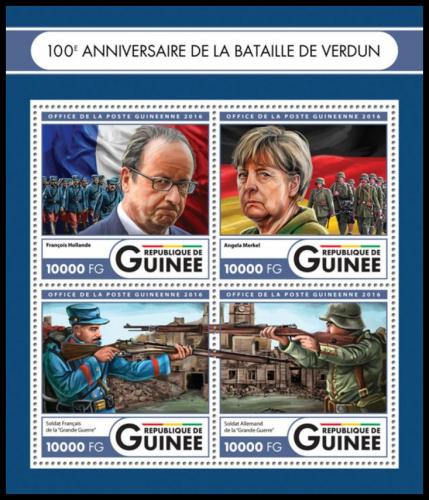 Potovn znmky Guinea 2016 Bitva u Verdunu, 100. vro Mi# 11991-94 Kat 16