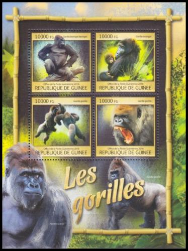 Poštovní známky Guinea 2016 Gorily Mi# 11891-94 Kat 16€