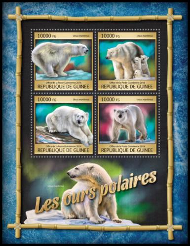 Poštovní známky Guinea 2016 Lední medvìd Mi# 11871-74 Kat 16€