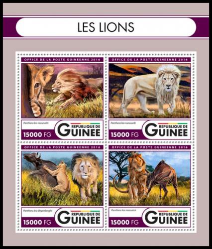 Potovn znmky Guinea 2016 Lvi Mi# 12066-69 Kat 24