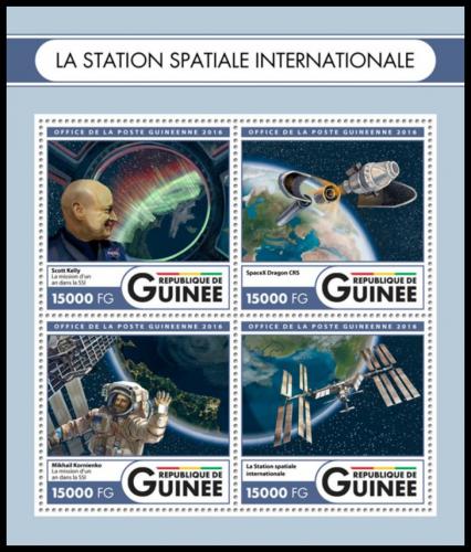 Potovn znmky Guinea 2016 Mezinrodn vesmrn stanice Mi# 12106-09 Kat 24
