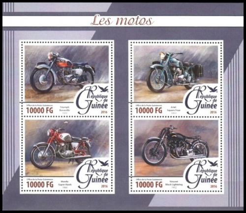Potovn znmky Guinea 2016 Motocykly Mi# 11691-94 Kat 16