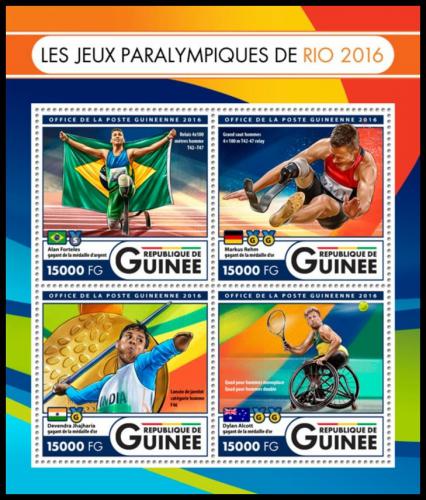Potovn znmky Guinea 2016 Paralympida Rio de Janeiro Mi# 12141-44 Kat 24