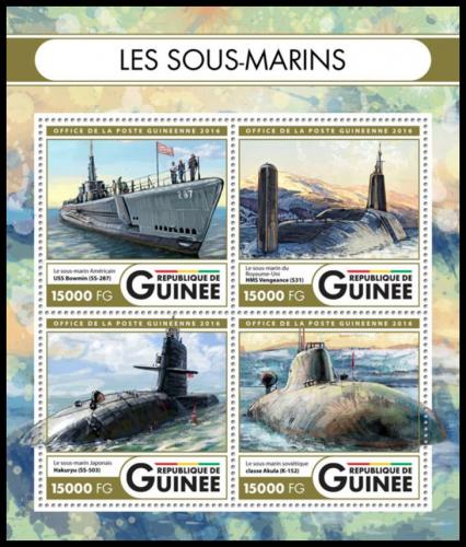 Potovn znmky Guinea 2016 Ponorky Mi# 12091-94 Kat 24