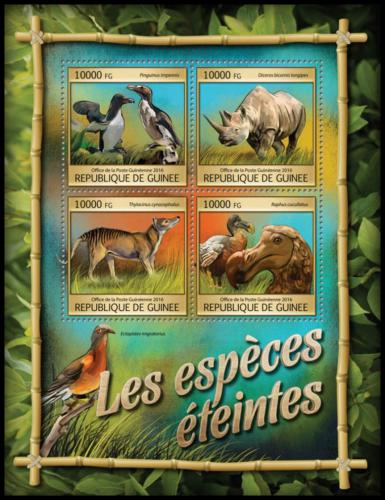Poštovní známky Guinea 2016 Vyhynulá fauna Mi# 11836-39 Kat 16€