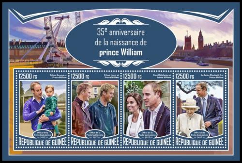 Poštovní známky Guinea 2017 Princ William Mi# 12501-04 Kat 20€