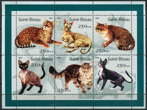 Poštovní známky Guinea-Bissau 2001 Koèky Mi# 1522-27 Bogen