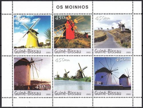 Potovn znmky Guinea-Bissau 2003 Vtrn mlny Mi# 2572-77 Kat 11
