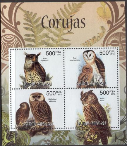 Poštovní známky Guinea-Bissau 2012 Sovy Mi# Mi# 6057-60 Kat 8€