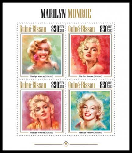 Poštovní známky Guinea-Bissau 2013 Marilyn Monroe Mi# 6818-21 Kat 14€
