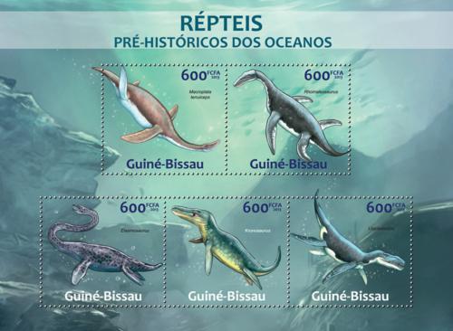 Poštovní známky Guinea-Bissau 2013 Moøští dinosauøi Mi# 6584-88 Kat 12€