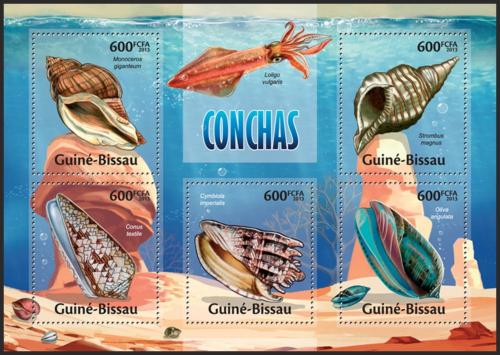 Poštovní známky Guinea-Bissau 2013 Mušle Mi# 6712-16 Kat 12€
