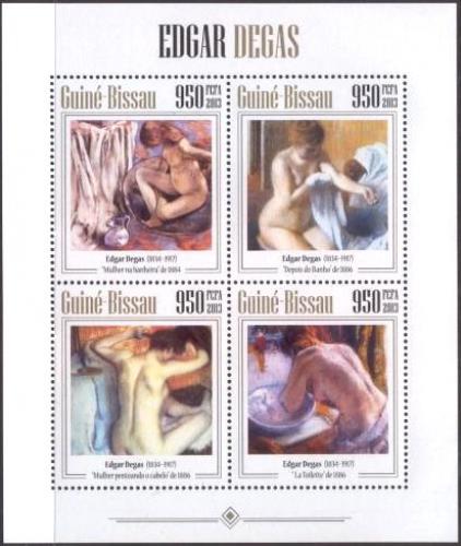 Poštovní známky Guinea-Bissau 2013 Umìní, akty, Edgar Degas Mi# 6858-61 Kat 15€