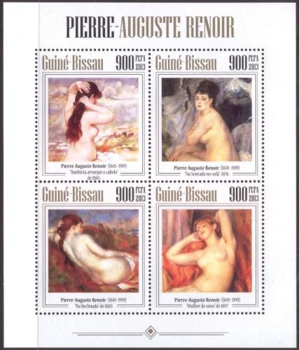 Poštovní známky Guinea-Bissau 2013 Umìní, akty, Renoir Mi# 6843-46 Kat 14€