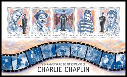 Potovn znmky Guinea-Bissau 2014 Charlie Chaplin Mi# 7046-50 Kat 13