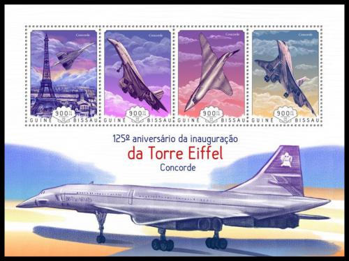 Potovn znmky Guinea-Bissau 2014 Concorde a Eiffelova v Mi# 7321-24 Kat 14