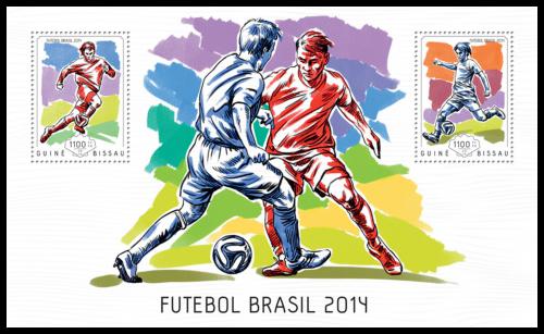 Poštovní známky Guinea-Bissau 2014 MS ve fotbale Mi# Block 1240 Kat 8.50€