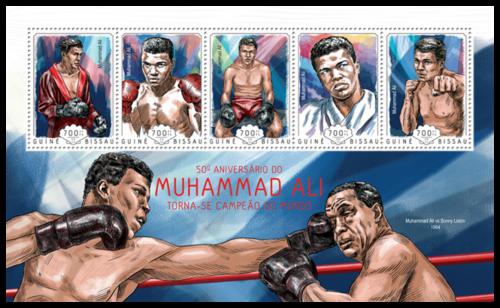 Potovn znmky Guinea-Bissau 2014 Muhammad Ali , box Mi# 7165-69 Kat 14 - zvtit obrzek