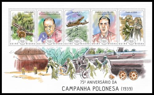 Poštovní známky Guinea-Bissau 2014 Napadení Polska Mi# 7179-83 Kat 14€