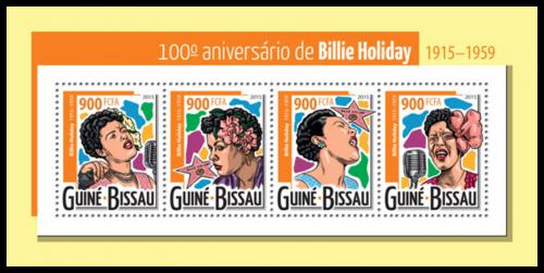 Potovn znmky Guinea-Bissau 2015 Billie Holiday, zpvaka Mi# 7895-98 Kat 14