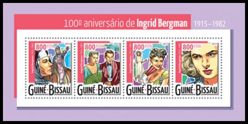 Potovn znmky Guinea-Bissau 2015 Ingrid Bergman, hereka Mi# 7857-60 Kat 13 - zvtit obrzek